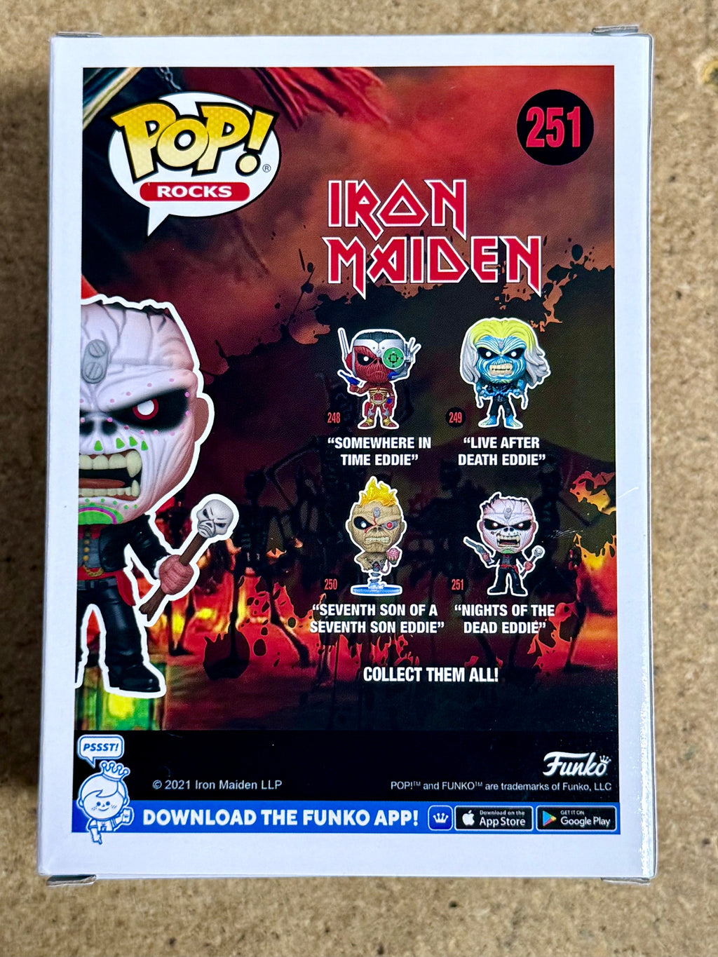 Bruce Dickinson Firmó Iron Maiden Eddie Funko Pop! Rocks #251 con COA de JSA