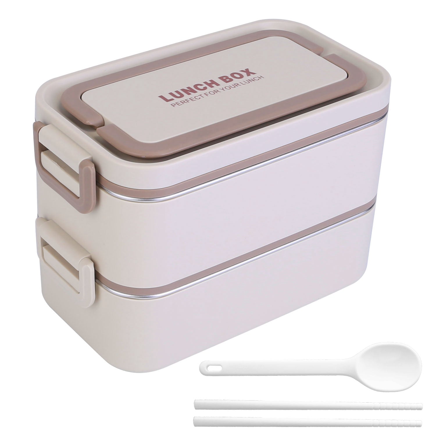 Fiambrera Bento con 3 recipientes apilables, a prueba de fugas, apta para lavavajillas y microondas, con palillos y cuchara, para adultos, niños, trabajo, picnic