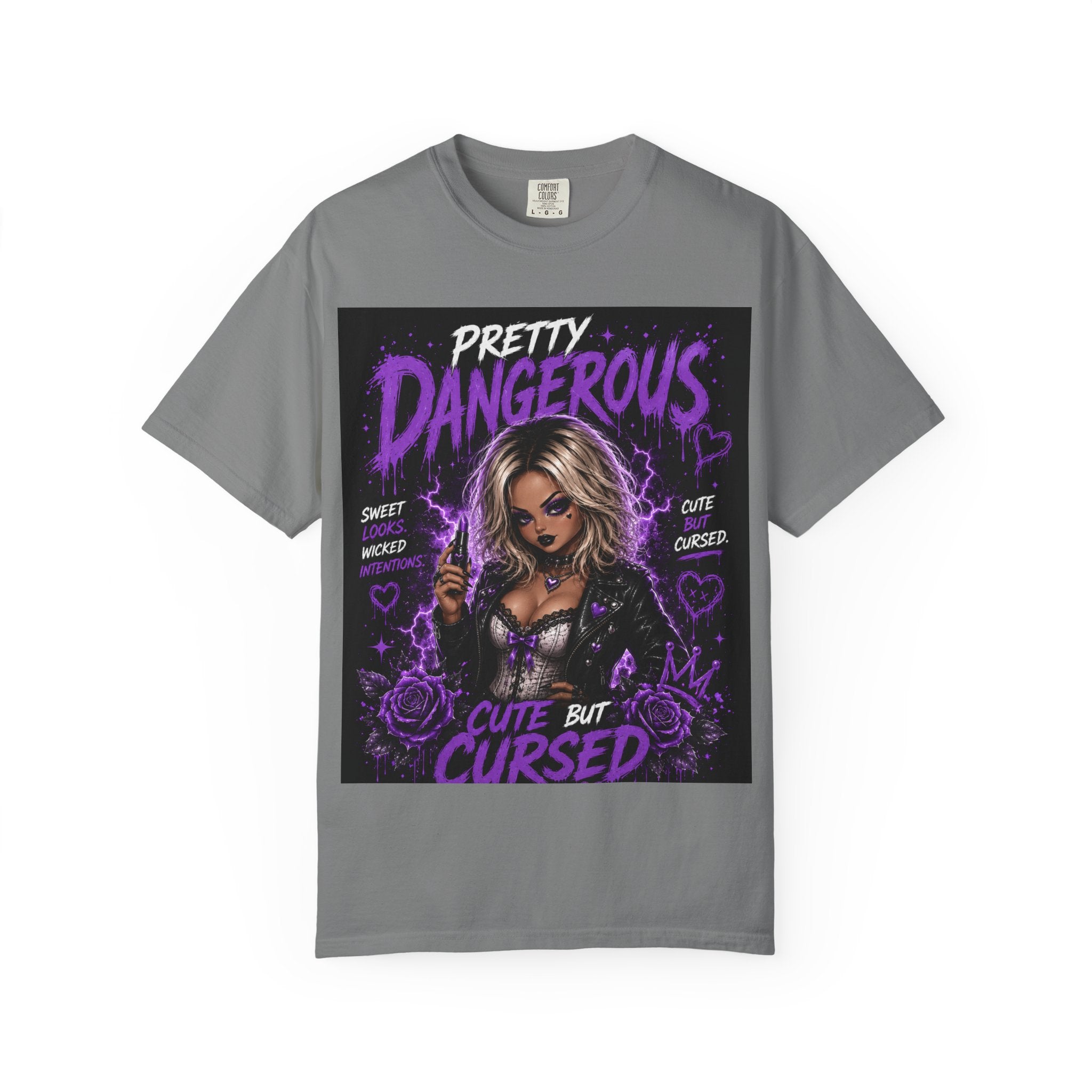 Graphic T-Shirt — "Pretty Dangerous / 'Til Death Do Us Part' Gothic Girl Cute but Cursed Tee