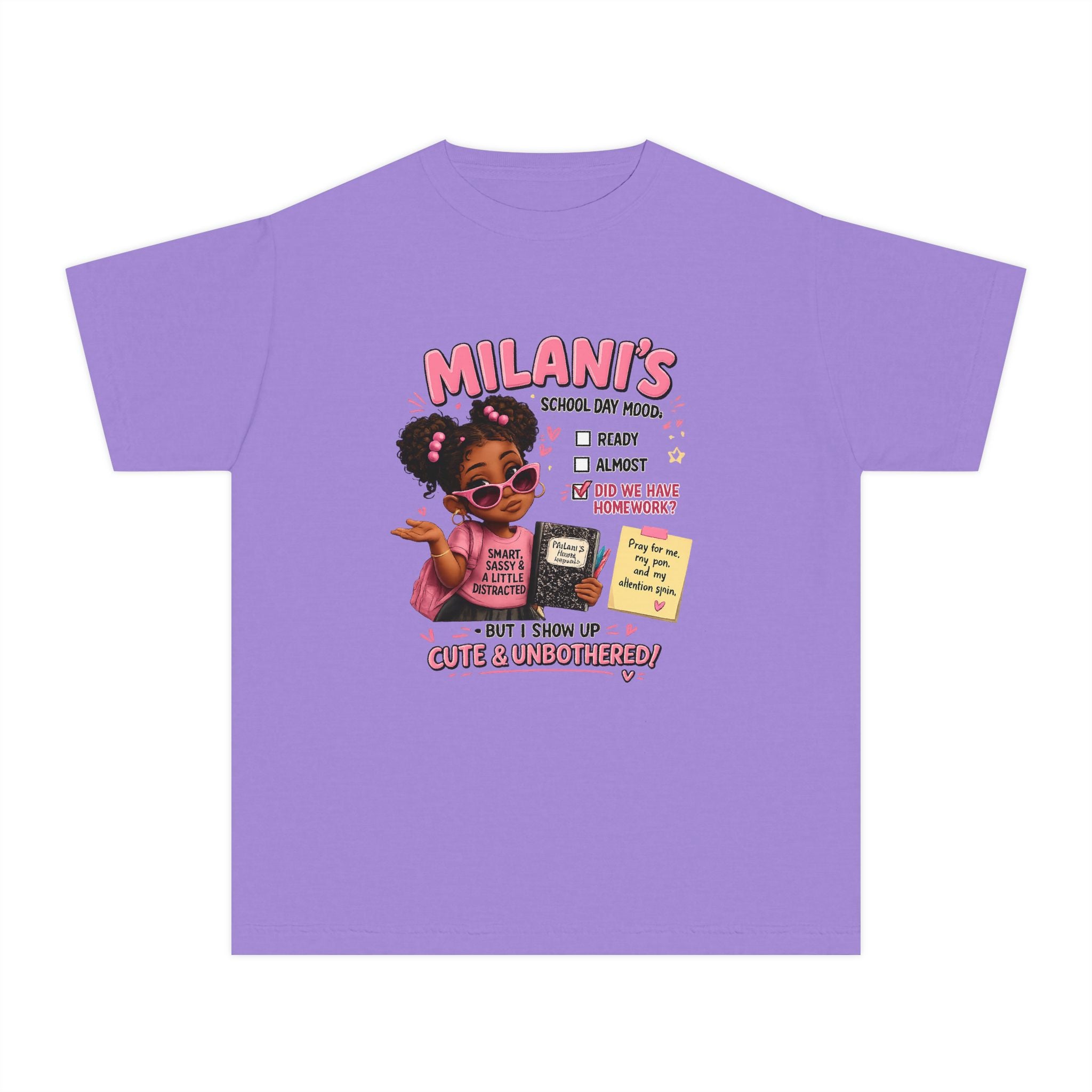 Youth Tee — "Milani's School Days: Cute, Sassy & Smart"