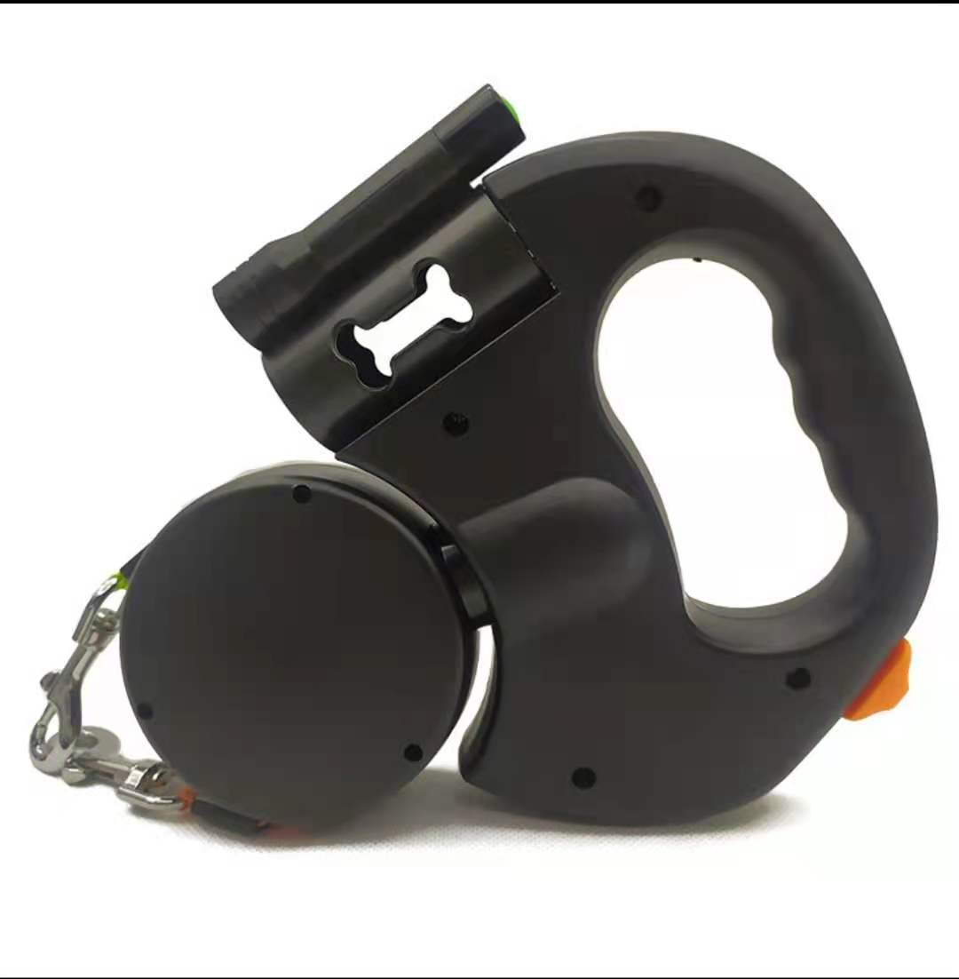 Dual Retractable Dog Leash with LED Flashlight — Walk 2 Dogs