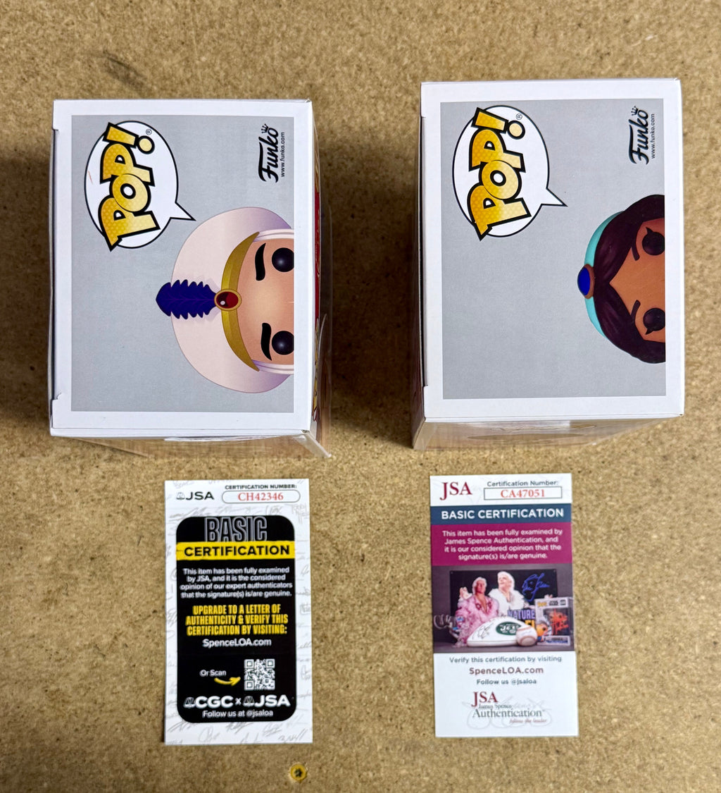 Linda Larkin & Scott Weinger Signed Disney Aladdin (Prince Ali) & Princess Jasmine Funko Pop! With JSA COA