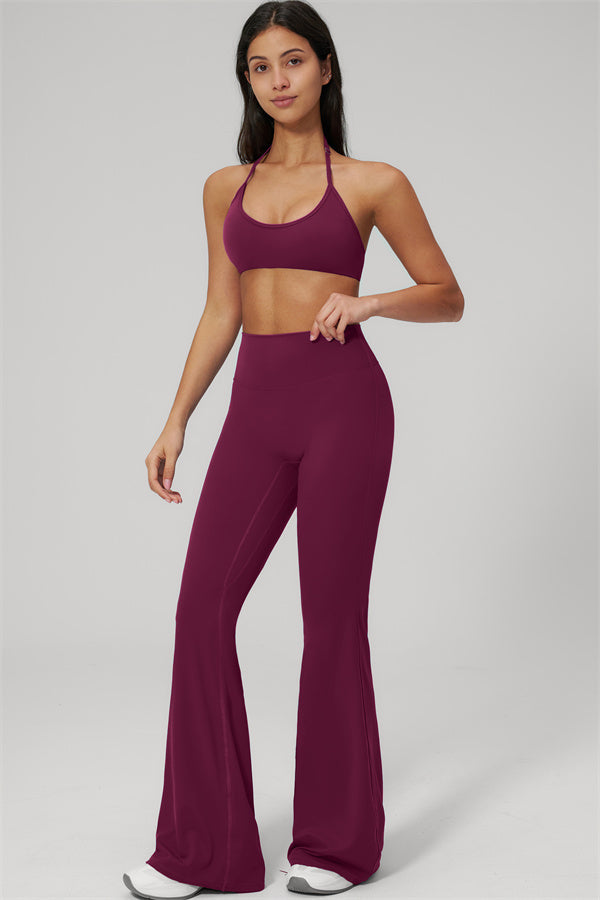 Conjunto de 2 piezas Rapture: Sujetador deportivo y Leggings acampanados