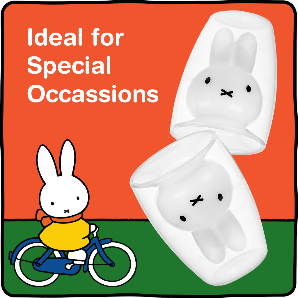 Miffy Double Wall Drinking Glasses - 8 oz