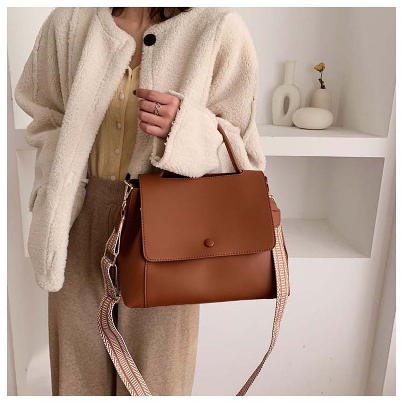 Bolso bandolera de cuero sencillo e informal para mujeres y niñas, bandolera de diseñador, bolso de viaje para damas