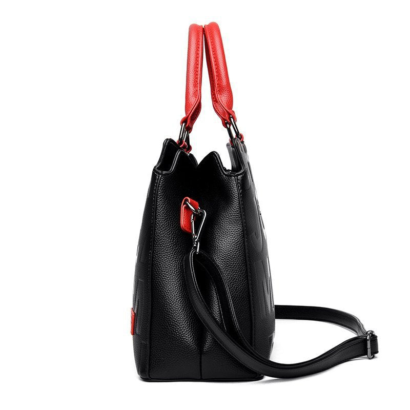 Bolso de hombro con estampado de monograma, color llamativo con gran capacidad, bolso de mano casual para damas y niñas, bolsos de lujo de alta calidad para mujeres