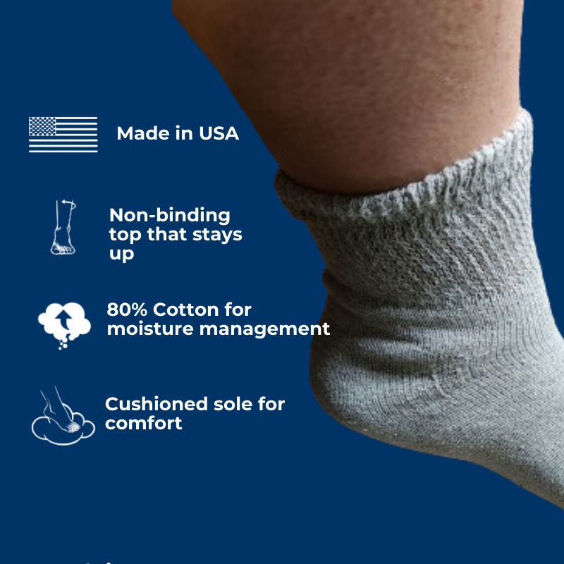 Calcetines tobilleros de algodón para diabéticos de hombre (6 pares)