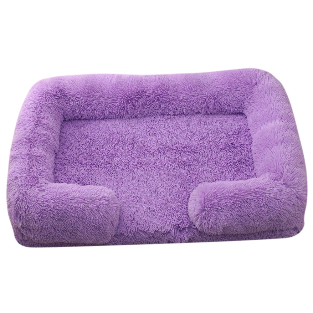 Plush Enclosed Round Pet House — 10 Colors, Sizes S–XXL