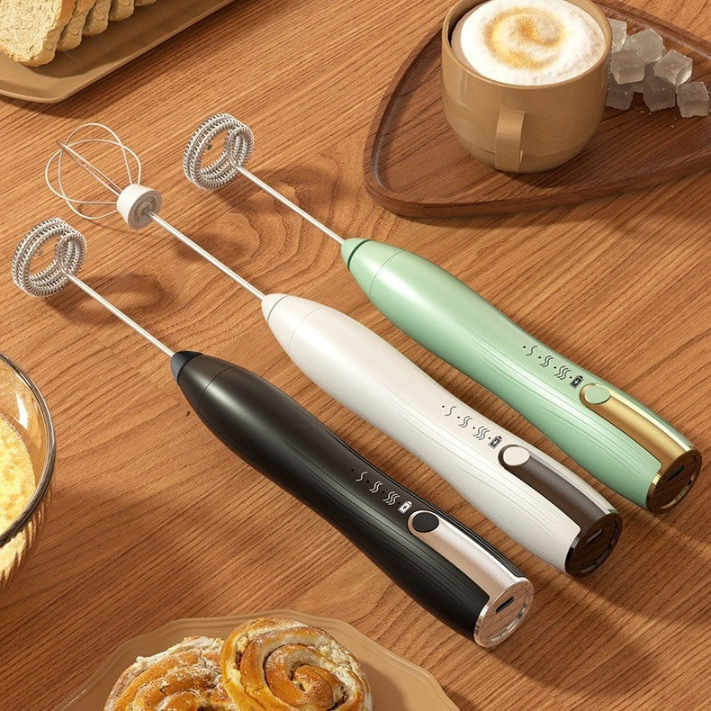 USB Rechargeable Electric Egg Beater & Milk Frother – 3-Speed Wireless Hand Mixer | 3 Colors
