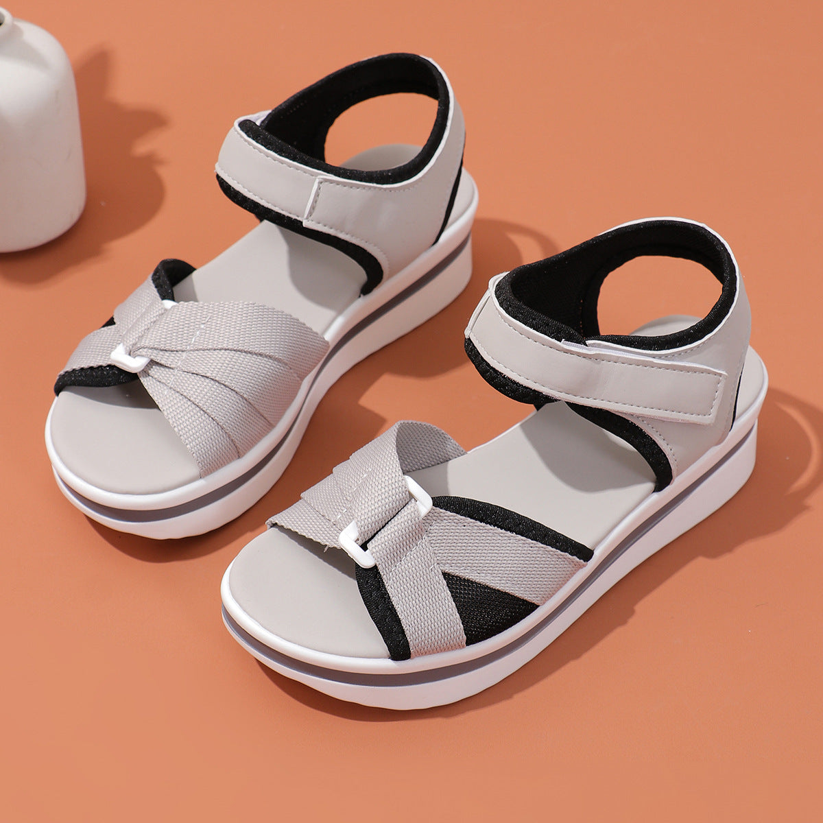 Women's Mesh Cross-Strap Flat Sandals