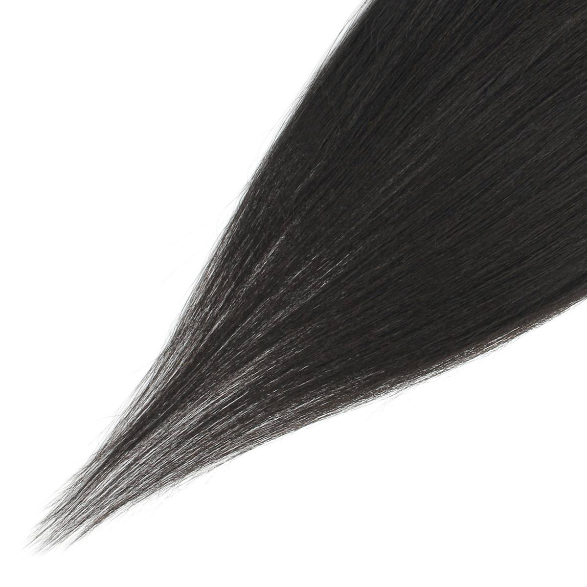 Cierre de cabello humano Yaki Liso 4x4 de encaje transparente