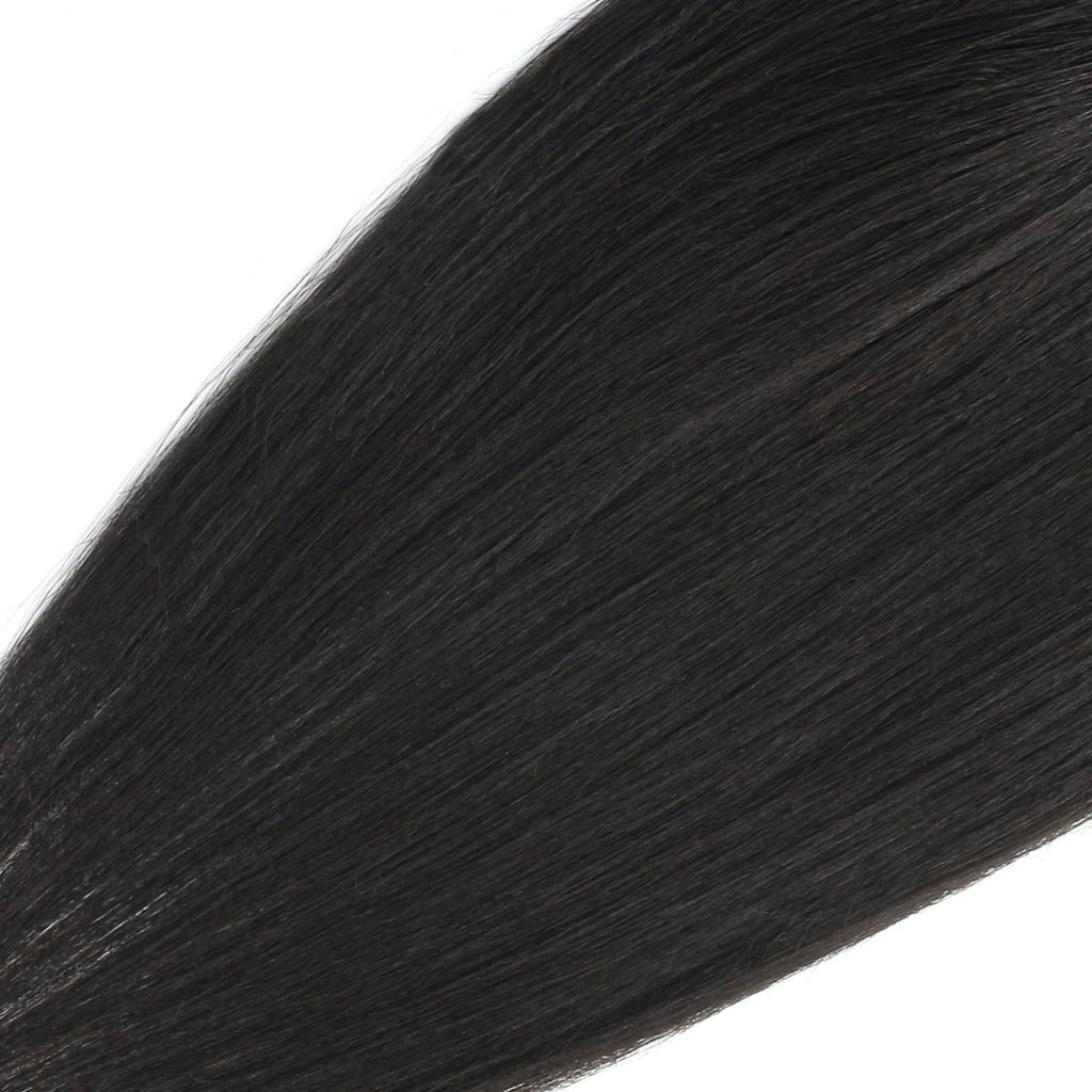 Cierre de cabello humano Yaki Liso 4x4 de encaje transparente