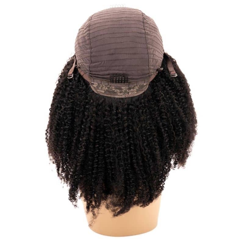Peluca Afro Kinky Rizada 4x4 de Encaje Transparente 100% Cabello Humano con Cierre