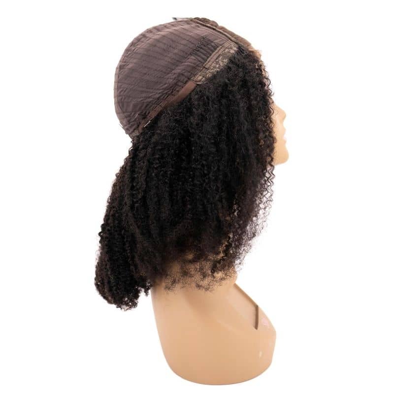 Peluca Afro Kinky Rizada 4x4 de Encaje Transparente 100% Cabello Humano con Cierre