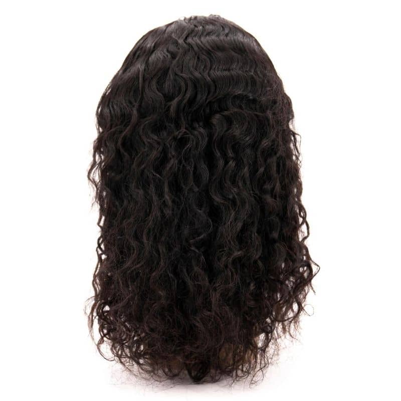 Peluca con Cierre de Cabello Humano 100% con Encaje Transparente 4x4, Rizos Desordenados