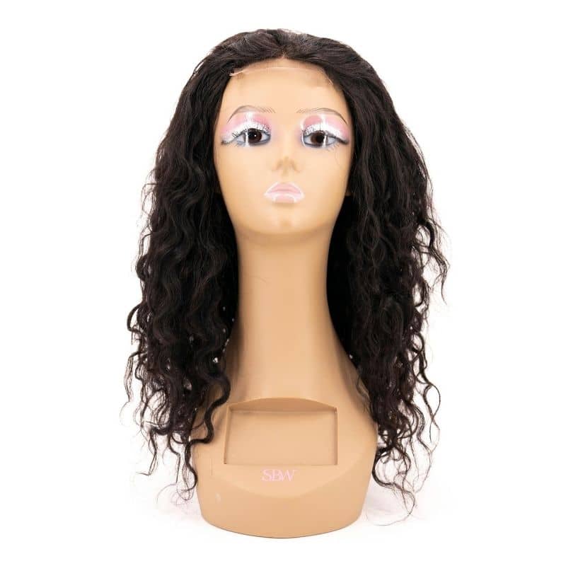 Peluca con Cierre de Cabello Humano 100% con Encaje Transparente 4x4, Rizos Desordenados