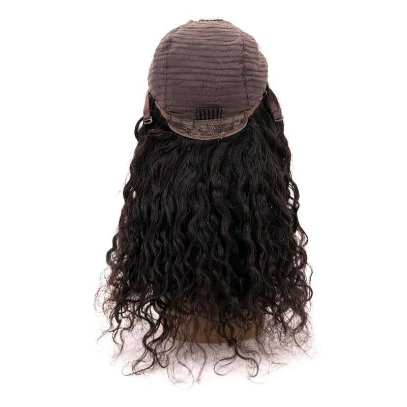 Peluca con Cierre de Cabello Humano 100% con Encaje Transparente 4x4, Rizos Desordenados