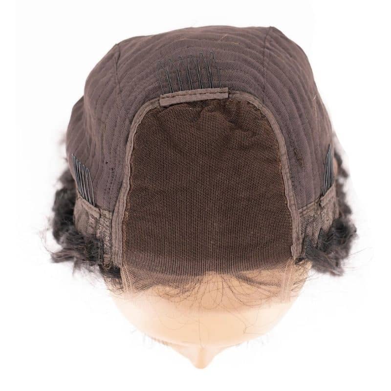 Peluca con Cierre de Cabello Humano 100% con Encaje Transparente 4x4, Rizos Desordenados