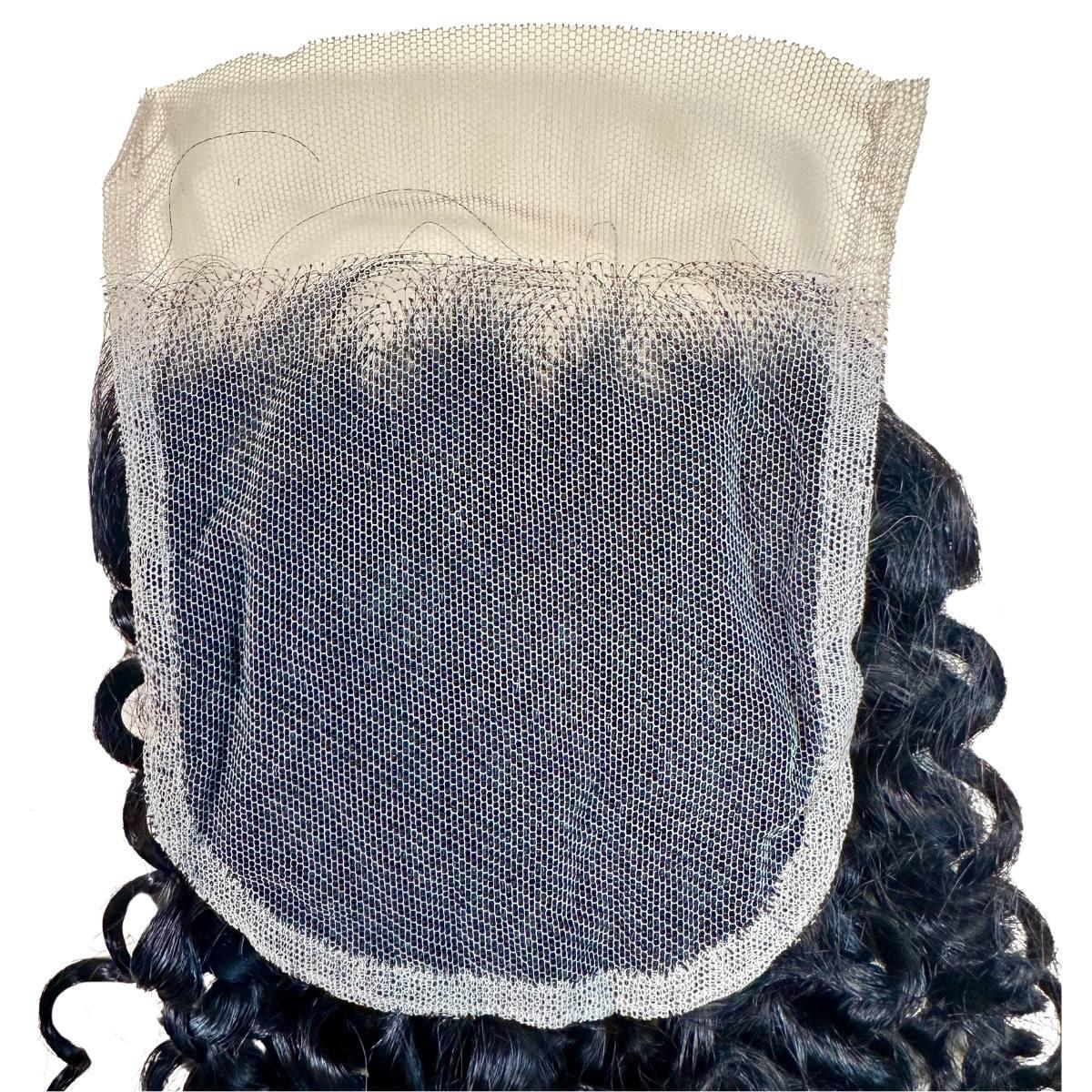 Cierre de cabello humano con encaje transparente 4x4 Kinky Curly