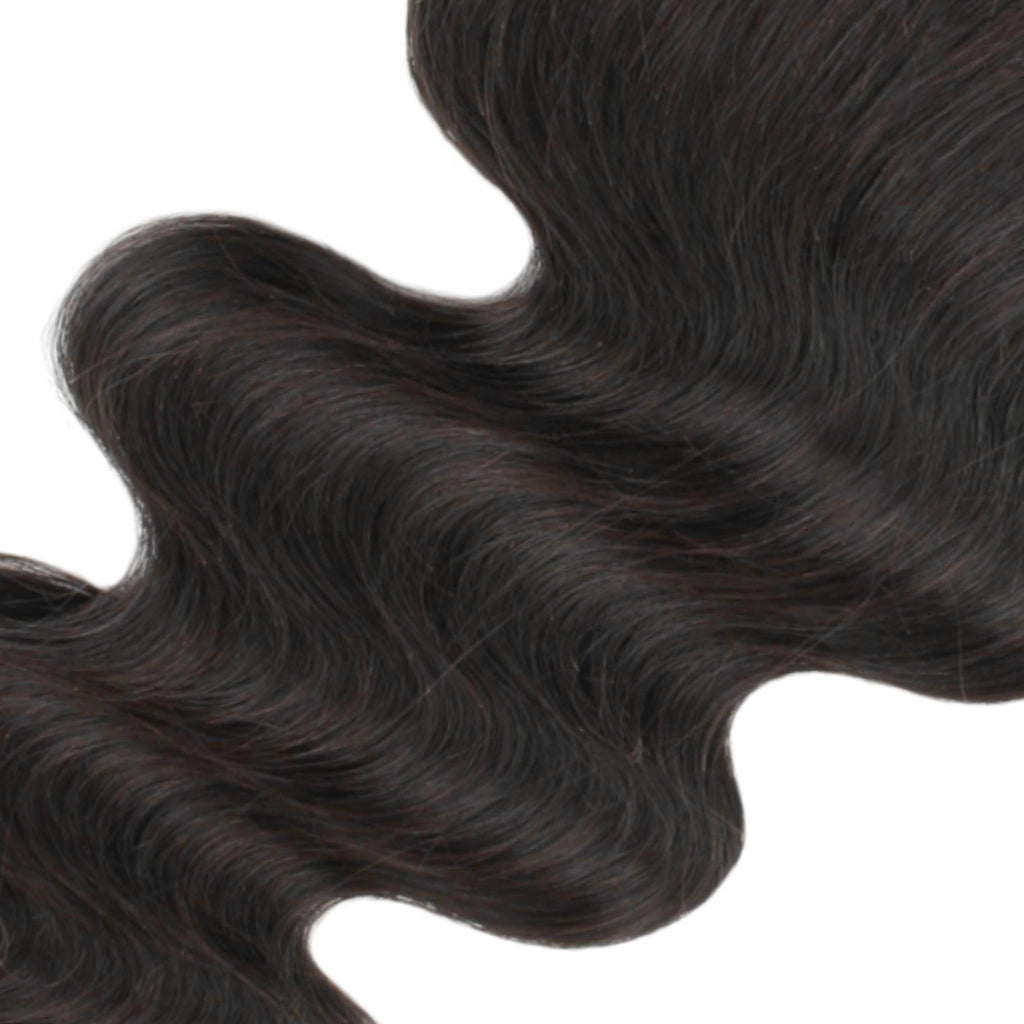 Cierre de cabello humano con encaje transparente 4x4 de onda corporal brasileña