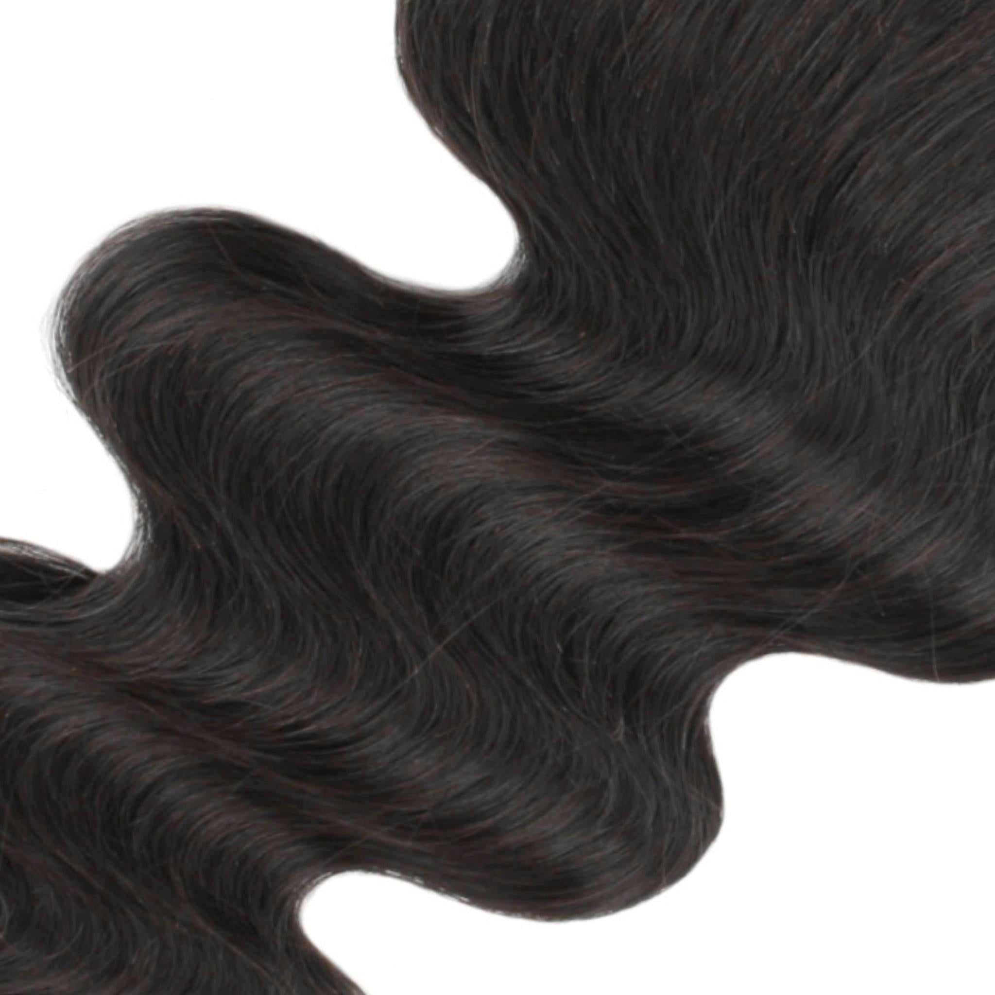 Cierre de cabello humano con encaje transparente 4x4 de onda corporal brasileña