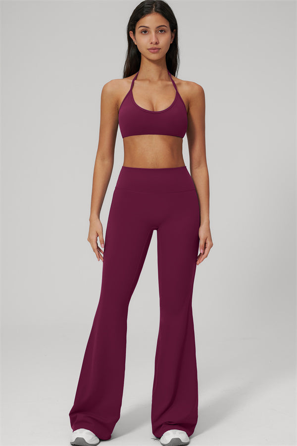 Conjunto de 2 piezas Rapture: Sujetador deportivo y Leggings acampanados