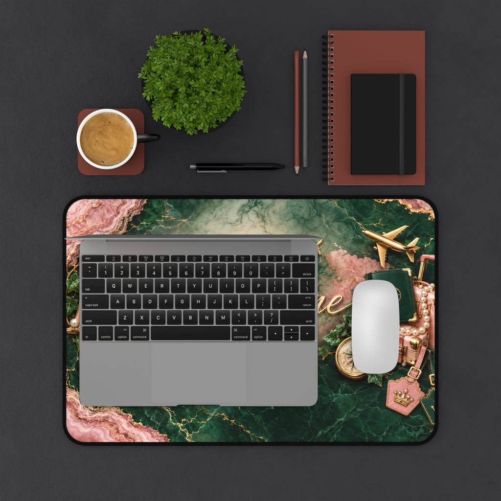 AKA Simone Marble Desk Mat — Personalized Travel & Elegance Mouse Pad