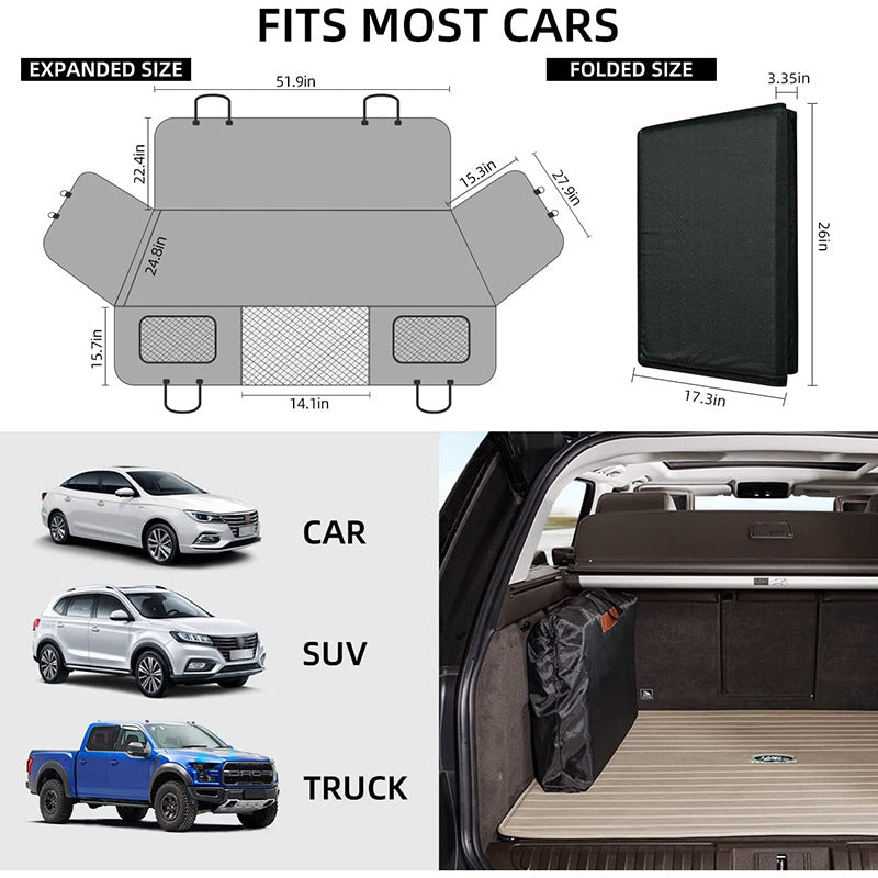 Cojín Impermeable para Asiento de Coche para Mascotas — Negro y Gris, Individual y Juegos de Paquetes