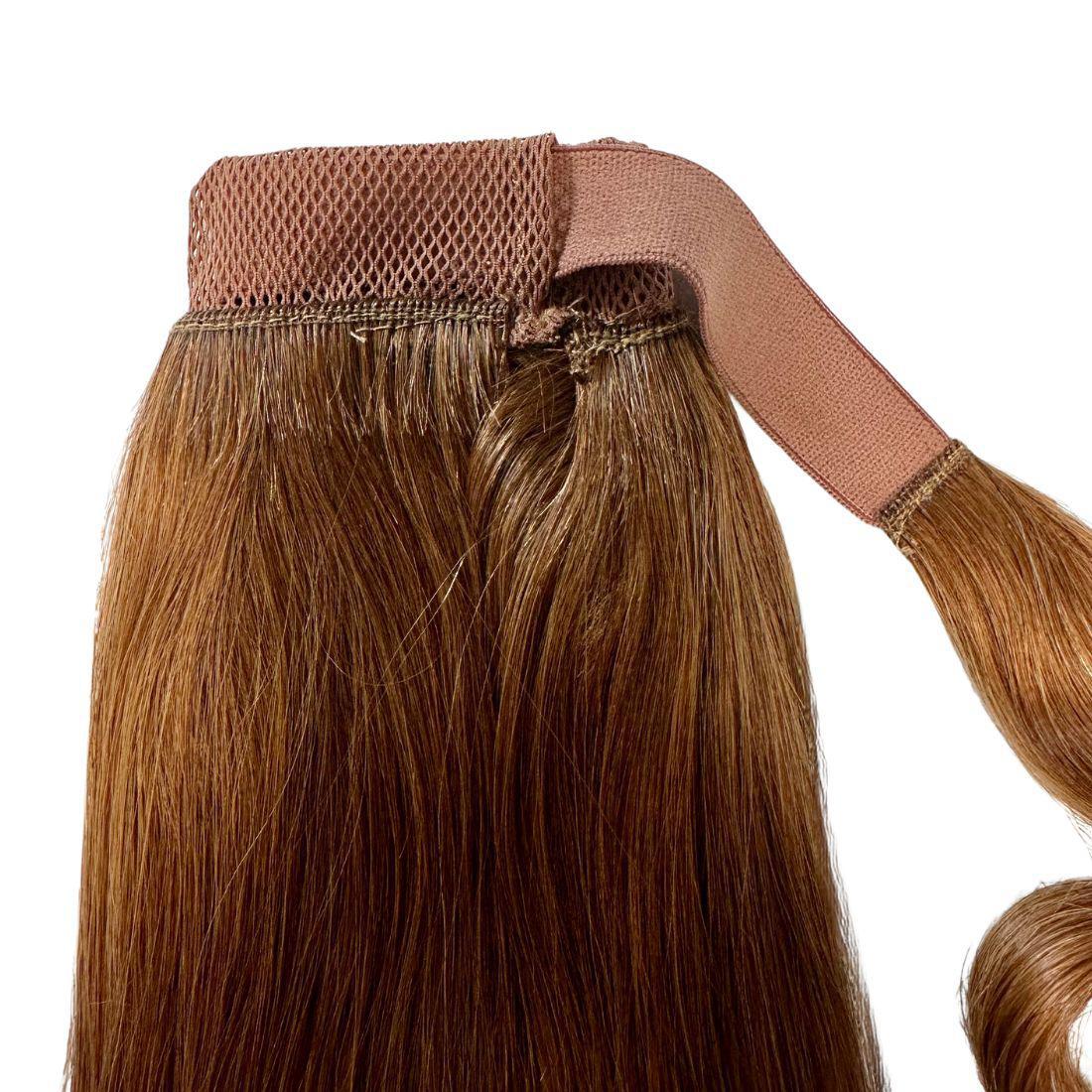 Extensión de cola de caballo de cabello 100% humano Auburn