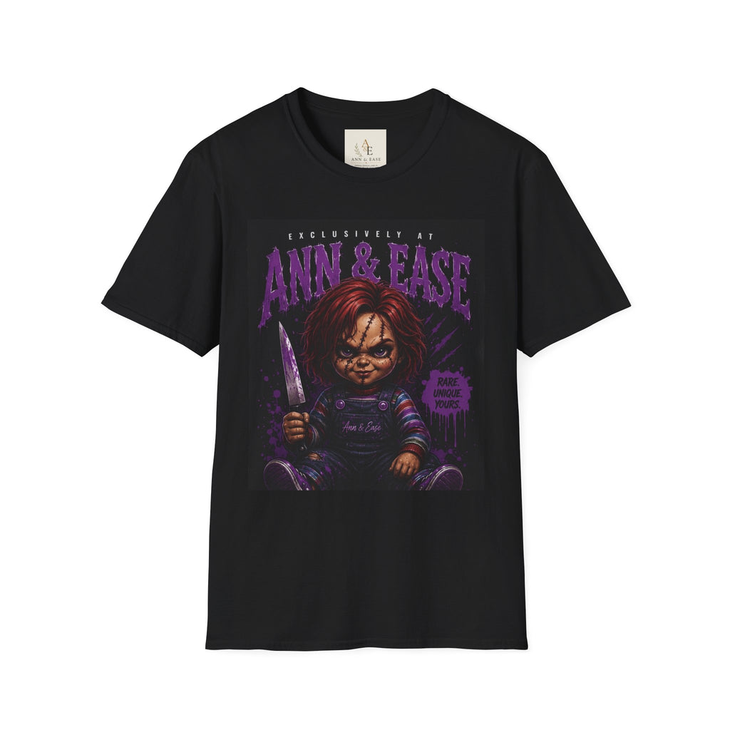 Chucky Horror Movie T-Shirt — "Ann & Ease" Retro Killer Doll Graphic Tee
