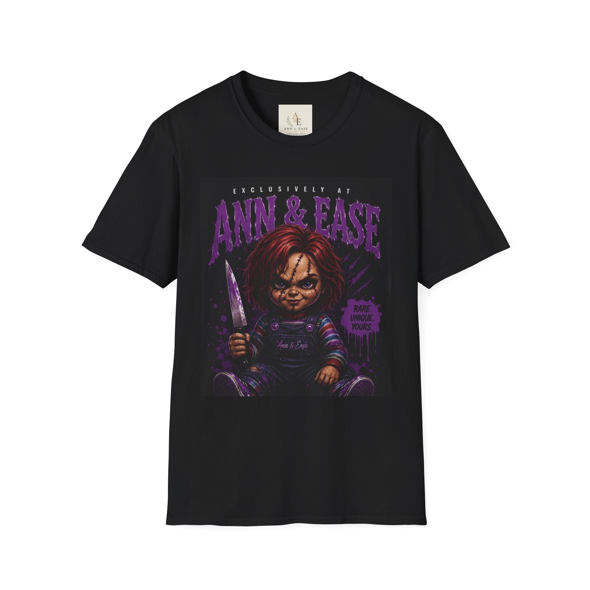 Chucky Horror Movie T-Shirt — "Ann & Ease" Retro Killer Doll Graphic Tee