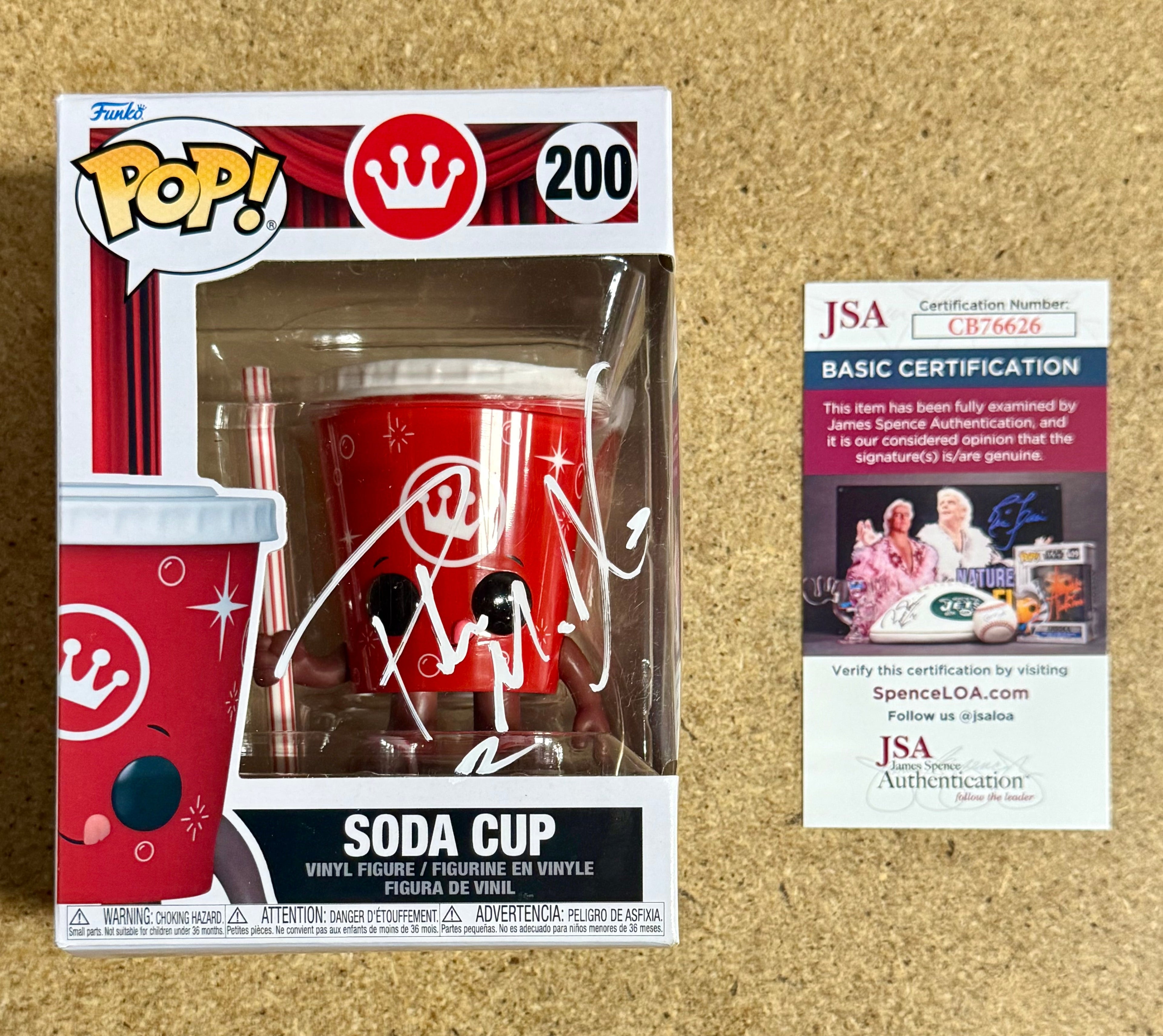 Pat McAfee - WWE - ESPN - NFL Vaso de Refresco de Cine Firmado Funko Pop! #200 Con Certificado JSA