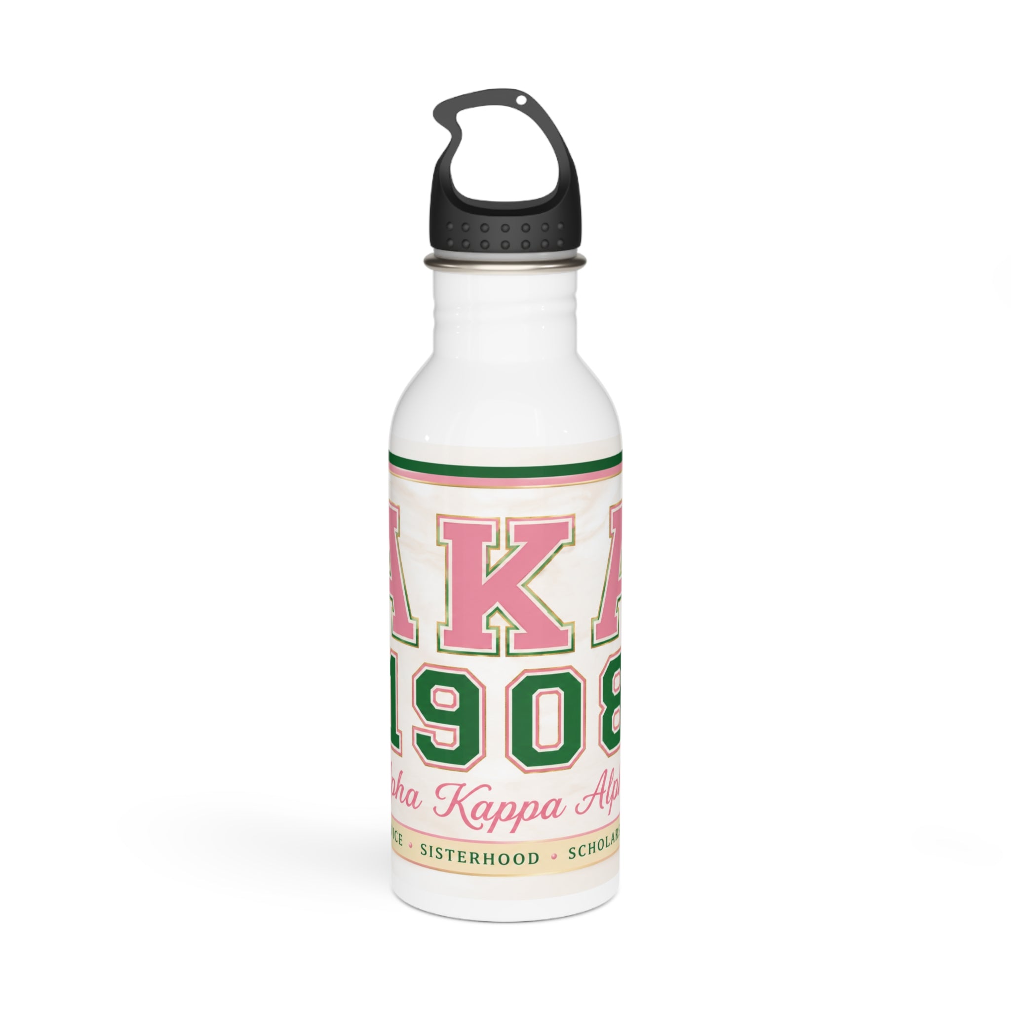 Alpha Kappa Alpha 1908 Stainless Steel Water Bottle – Sorority Pearl & Ivy Day Hydration Bottle