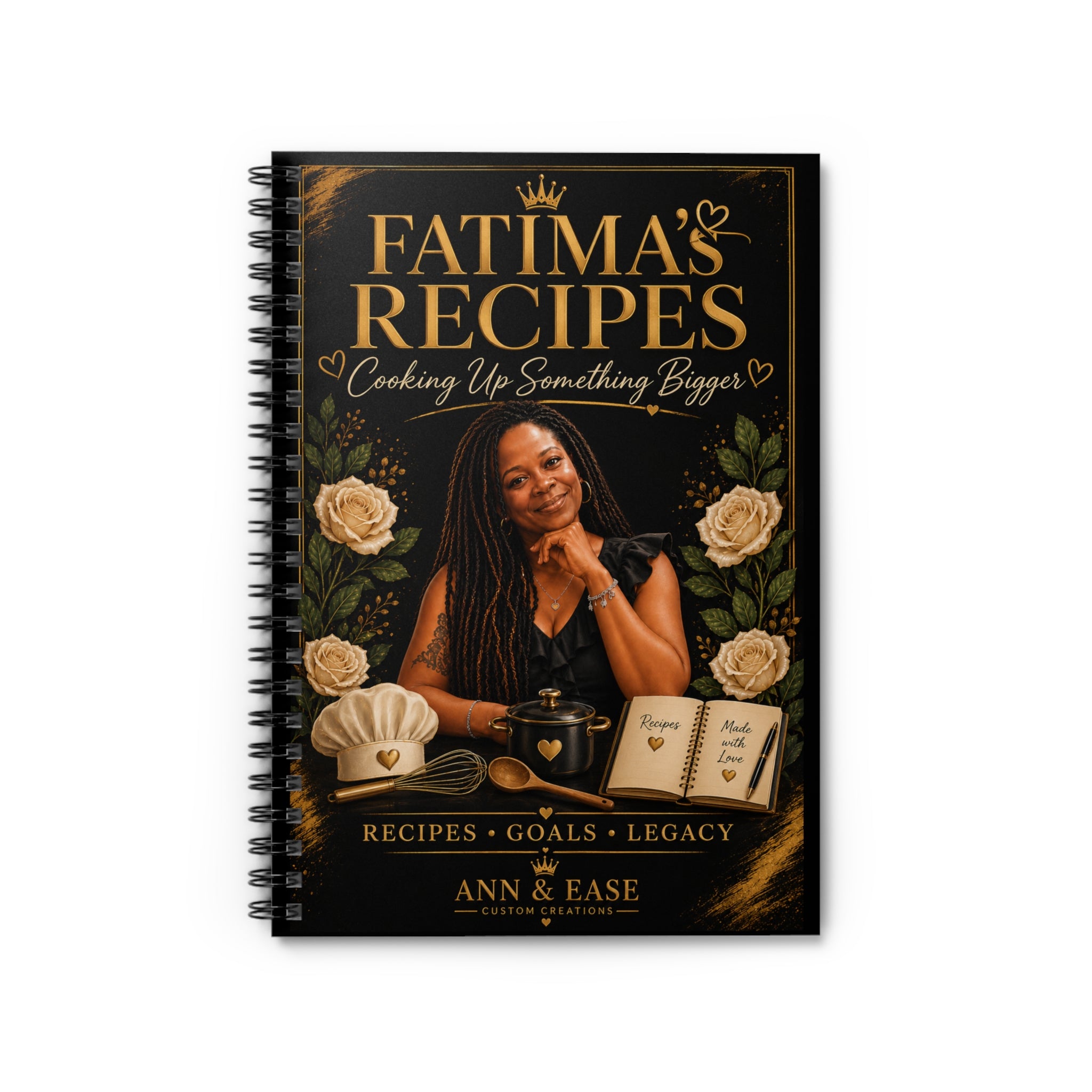 Fatima’s Recipes Spiral Notebook — Personalized Recipe Journal (Ruled)