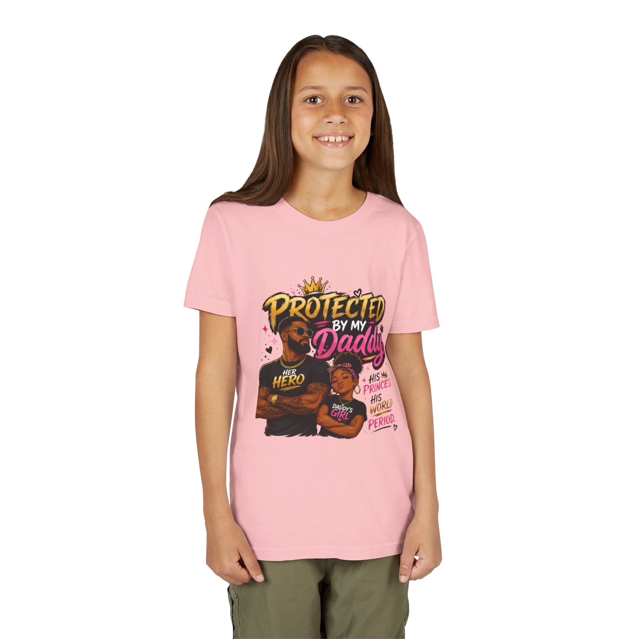 Daddy & Me Youth Tee — "Protected by My Daddy" Father-Daughter Graphic Shirt