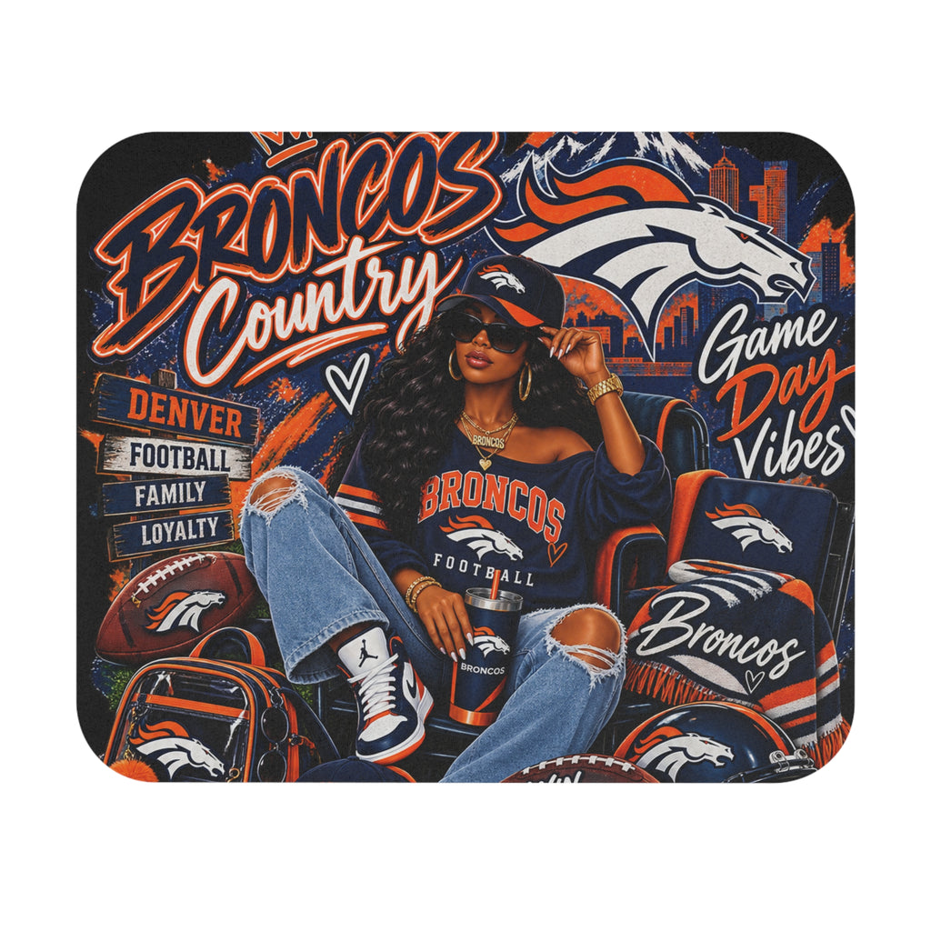 Broncos Country Game Day Mouse Pad — Denver Football Fan Desk Mat