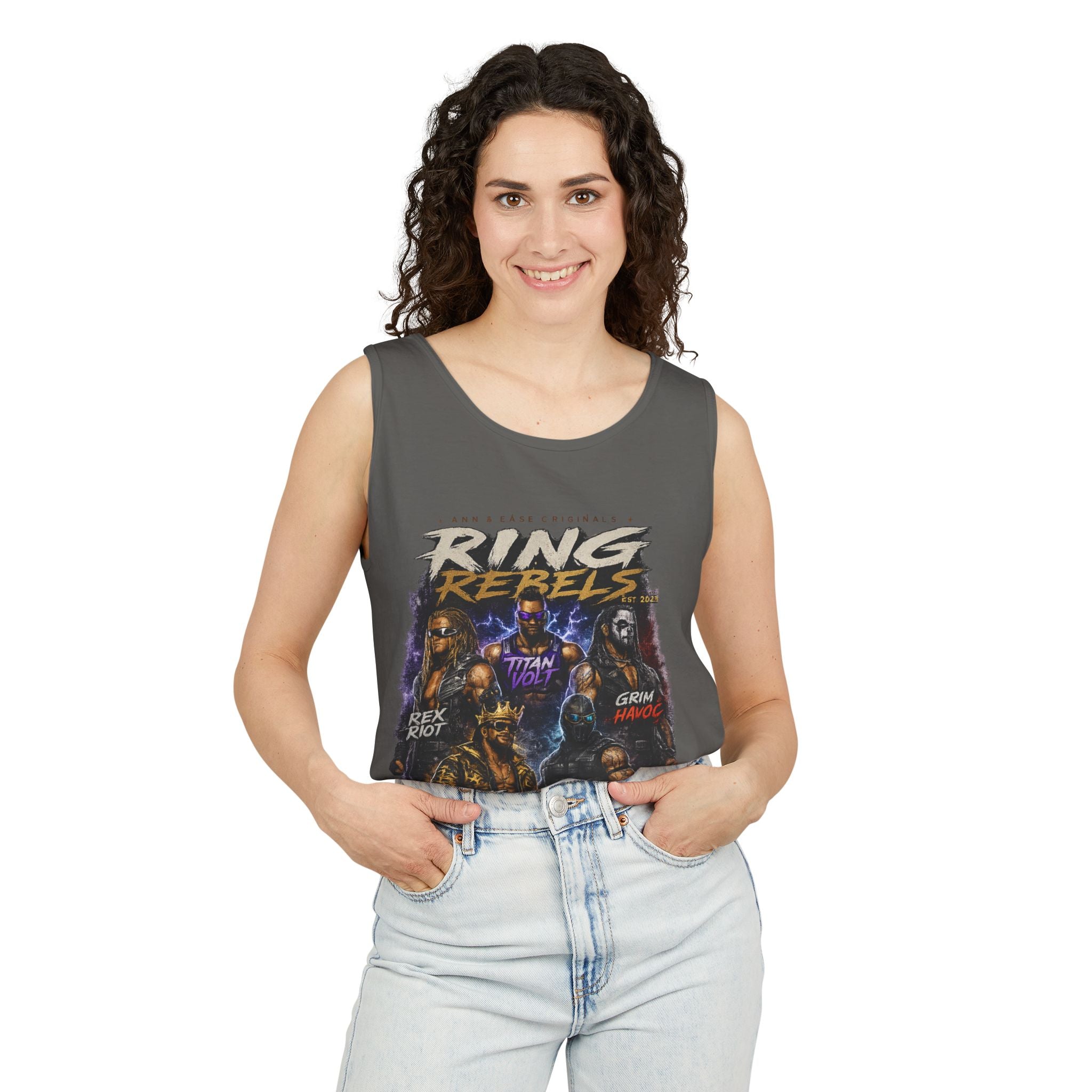 Ring Rebels Tank Top — Vintage Wrestling Crew Graphic