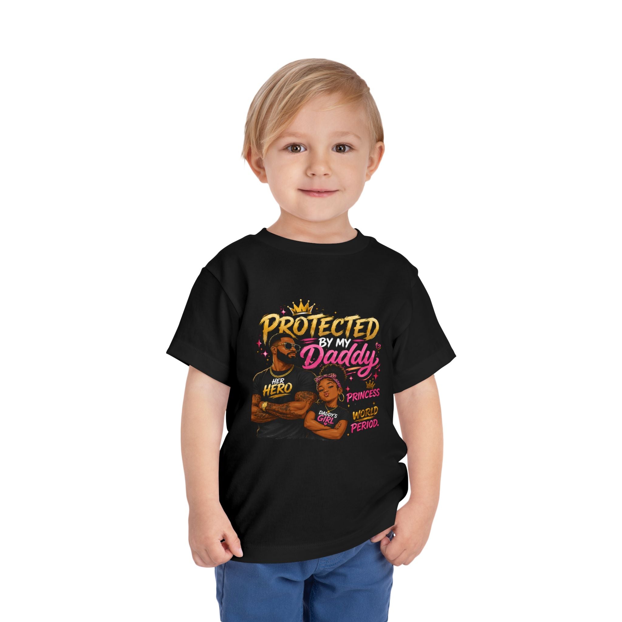 Toddler Tee — "Protected by My Daddy" Daddy’s Girl Graphic Shirt