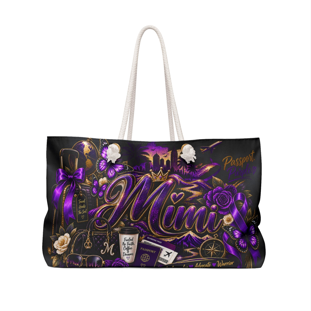 Mimi Travel Weekender Bag — Purple Glam Personalized Overnight Tote