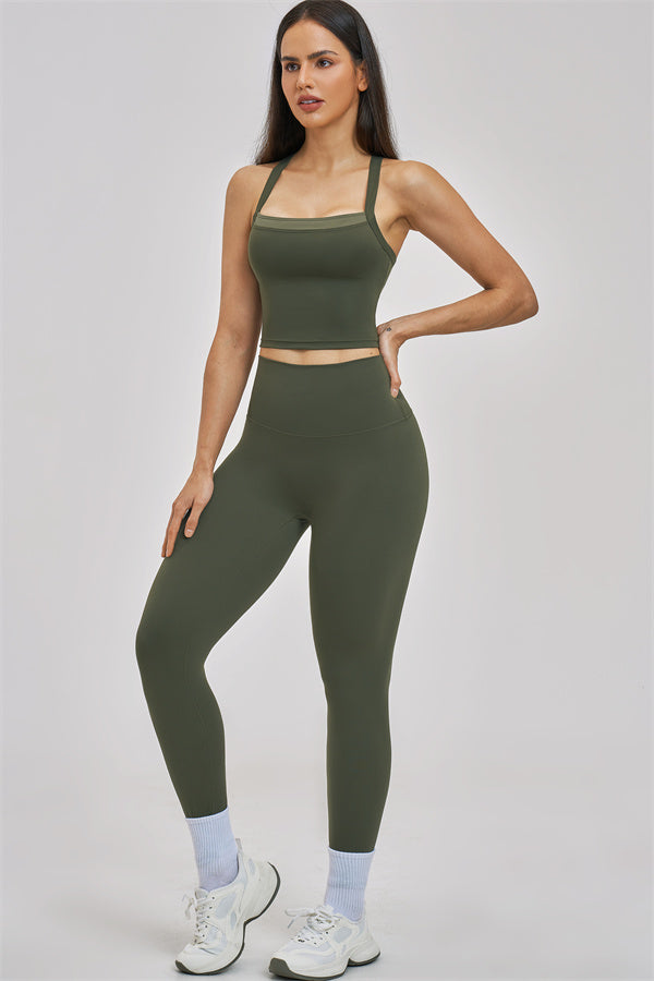 Conjunto de 2 piezas de camiseta de tirantes y leggings Seraphine
