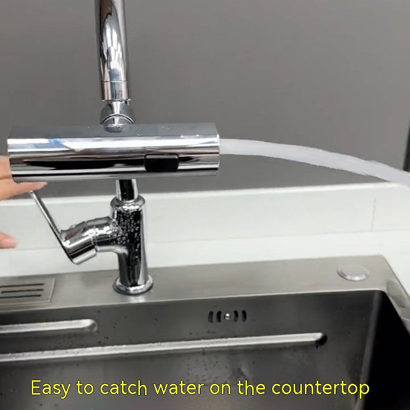 Grifo de cocina, salida de cascada, a prueba de salpicaduras, burbujeador giratorio universal, extensión de boquilla de agua multifuncional, utensilios de cocina