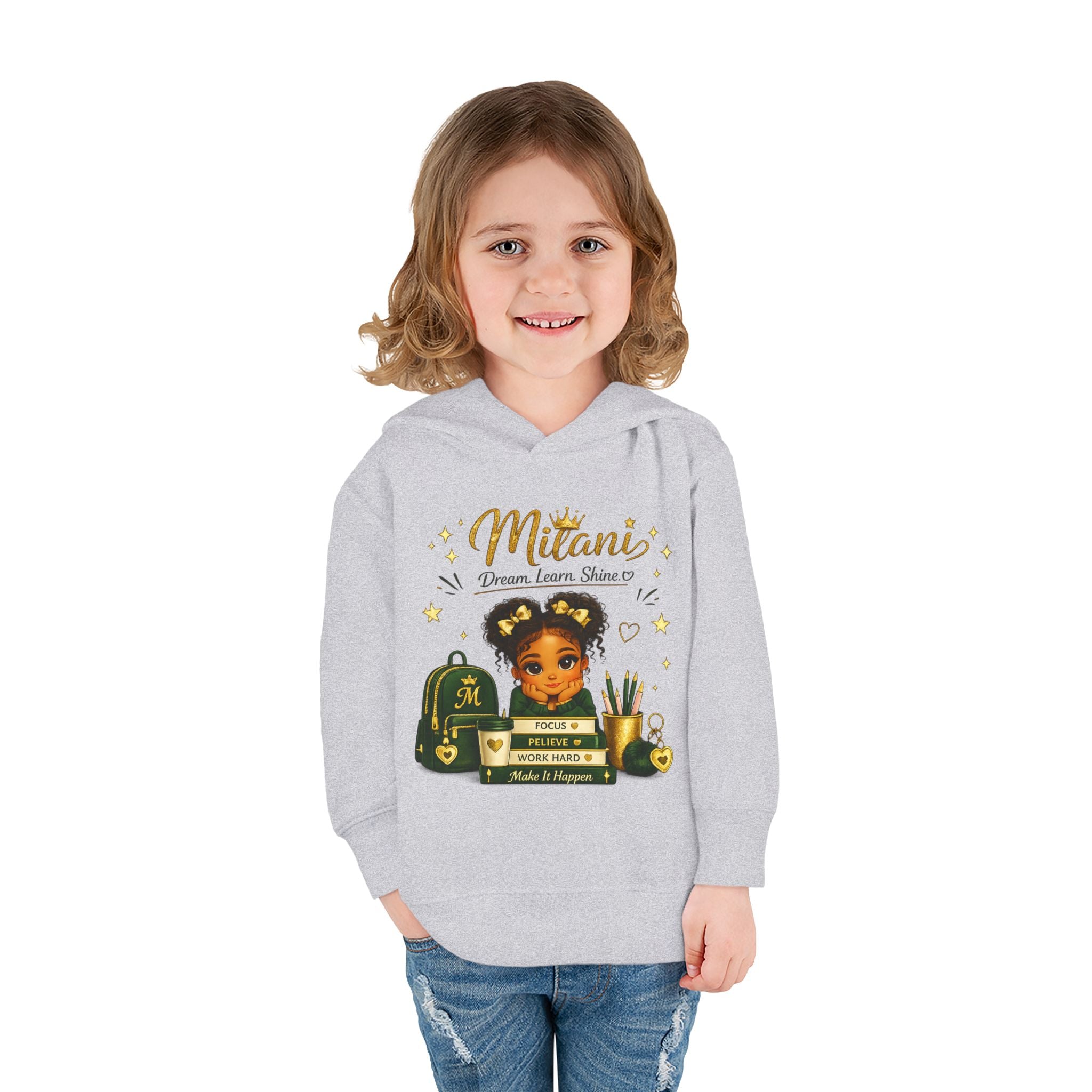 Toddler Hoodie — "Little Girl with Big Dreams" Personalized Motivational Pullover