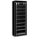 iMounTEK 10 niveles, gabinete de zapatos DIY, a prueba de polvo, fácil de montar, organizador de zapatos, tela no tejida, capacidad para 27 pares de zapatos, negro