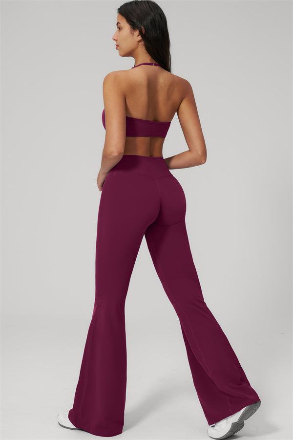 Conjunto de 2 piezas Rapture: Sujetador deportivo y Leggings acampanados