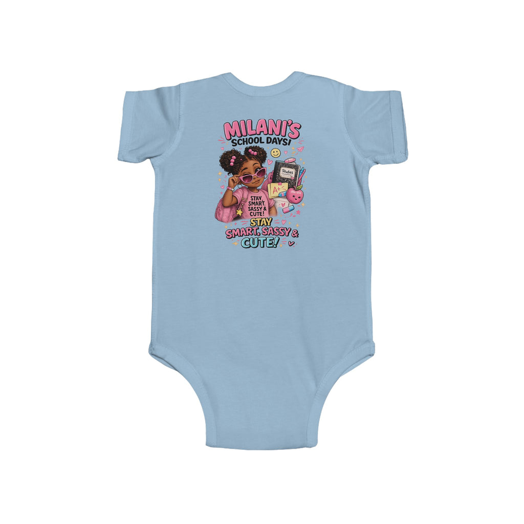 Personalized "Milani's School Days" Infant Bodysuit – Cute Back-to-School Baby Onesie