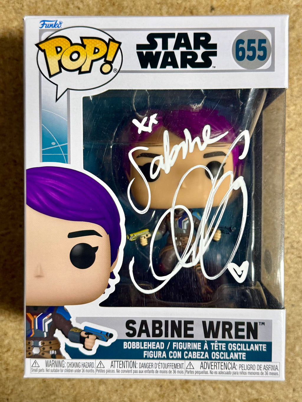 Natasha Liu Bordizzo Signed Star Wars Sabine Wren Funko Pop! #655 With JSA COA