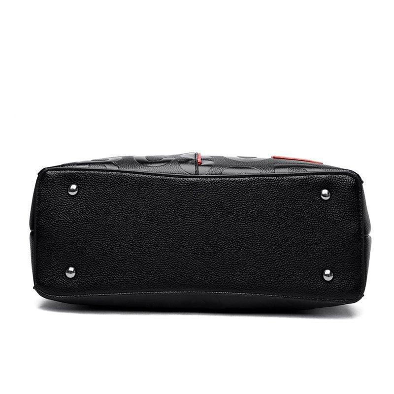 Bolso de hombro con estampado de monograma, color llamativo con gran capacidad, bolso de mano casual para damas y niñas, bolsos de lujo de alta calidad para mujeres