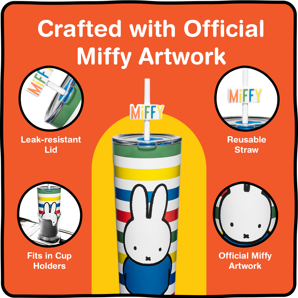 Vaso Miffy de Rayas - 24 oz