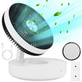 Ventilador de Escritorio Plegable Recargable LED Ventilador de Pared con Control Remoto Magnético Ventilador Colgante Oscilante con 4 Velocidades 2 Niveles de Brillo Ajuste de Tiempo Rotación Automática