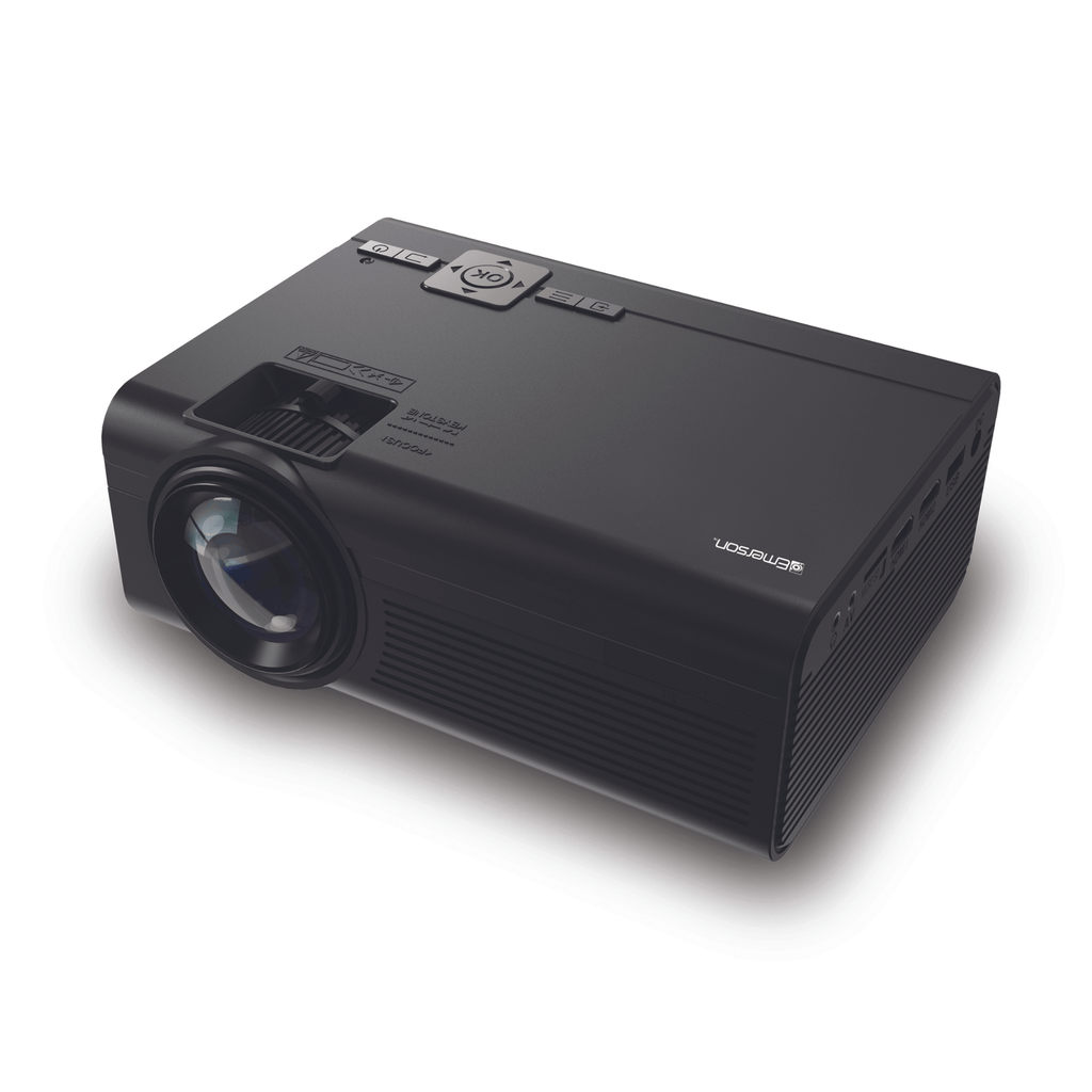 Proyector LCD de cine en casa Emerson de 150" con altavoz integrado